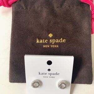 Kate Spade - Spot the Spade Halo stud earrings Silver, NWT